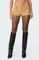 Edikted Shane Faux Suede Micro Shorts