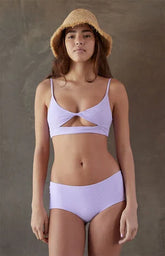 TOAST Purple Ribbed Boyshort Bikini Bottom