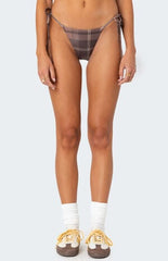 Edikted Wilhelmina Plaid String Bikini Bottom