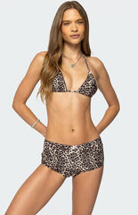 Edikted Mich Leopard Triangle Bikini Top