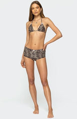 Edikted Mich Leopard Triangle Bikini Top