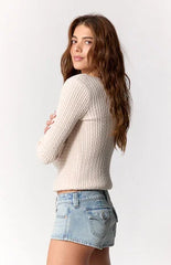 Pacsun Tatum Ultimate Low Rise Jean Micro Shorts Stretch Button Pockets Light Blue