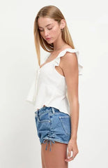 Pacsun Jamie Low Rise Jean Micro Shorts Cinched Medium Blue