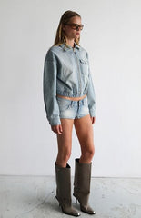 ABRAND Stella 00 Super Low Mini Denim Shorts