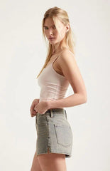 Pacsun Ivy High Waisted Festival Jean Shorts Tinted Light Blue