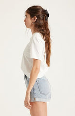 Pacsun Ivy High Waisted Festival Jean Shorts Roll Cuff Light Blue