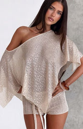 Tiger Mist Fern Crochet Shorts