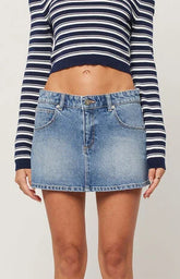 ABRAND 99 Paloma Low Rise Denim Mini Skirt