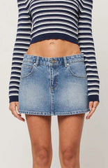 ABRAND 99 Paloma Low Rise Denim Mini Skirt