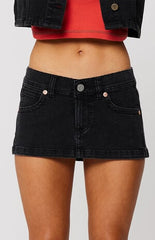 ABRAND Brie 00 Super Low Rise Denim Mini Skirt