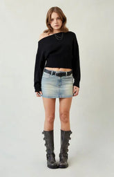 Pacsun Bella Stretch Light Indigo Mid Rise Denim Mini Skirt