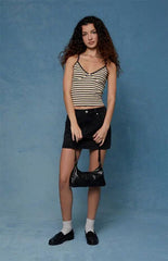 Pacsun Bella Black Mid Rise Jean Mini Skirt