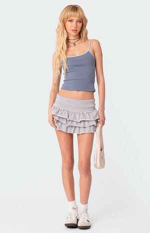 Edikted Martina Ruffle Terry Mini Skirt