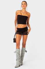 Edikted Kaylie Sheer Lace Mini Skirt