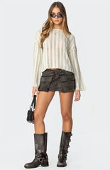 Edikted Marge Studded Faux Leather Mini Skort