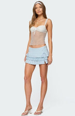 Edikted Yaz Layered Pleated Mini Skort