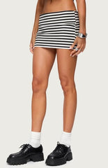 Edikted Rylan Striped Fold Over Mini Skort