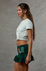 WILD COLLECTIVE Miami Hurricanes Ruffle Mini Skort