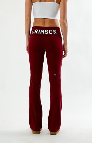 HYPE & VICE Harvard Crimson Fold-Over Yoga Pants