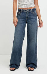 Pacsun Casey Low Rise Baggy Jeans Slant Pocket Dark Indigo