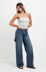 Pacsun Casey Low Rise Baggy Jeans Slant Pocket Dark Indigo