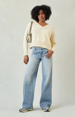 Pacsun Casey Low Rise Baggy Jeans Light Blue Tinted