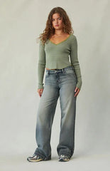 Pacsun Casey Low Rise Baggy Jeans Light Blue Wash