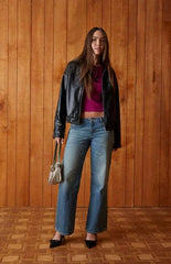 Pacsun Zoe Low Rise Girlfriend Jeans Rhinestone Stud Light Blue