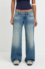Pacsun Zoe Low Rise Girlfriend Jeans Tinted Medium Blue