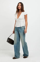 Pacsun Casey Low Rise Baggy Jeans Medium Blue Tint