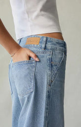 Pacsun Casey Low Rise Baggy Jeans Double Button Light Blue