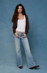 Pacsun Charlie Low Rise Baggy Bootcut Jeans Light Blue