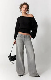 Pacsun Kaia Ultimate Low Rise Baggy Jeans Gray