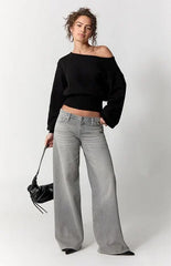 Pacsun Kaia Ultimate Low Rise Baggy Jeans Gray