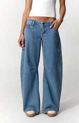 Pacsun Ronnie Ultimate Low Rise Barrel Jeans Medium Blue