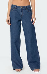 Edikted Lacey Pocket Low Rise Jeans