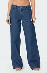 Edikted Lacey Pocket Low Rise Jeans