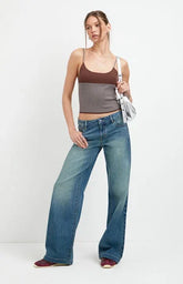 Pacsun Casey Low Rise Baggy Jeans Medium Blue Washed