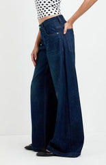 Pacsun Sloane Low Rise Ultra Baggy Jeans Dark Blue