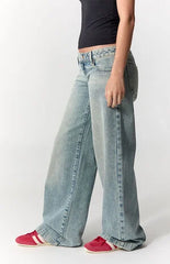 Pacsun Kaia Ultimate Low Rise Baggy Jeans Light Blue Acid Wash