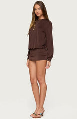 Edikted Guilia Backless Long Sleeve Romper