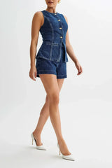 Riley Denim Shorts Set