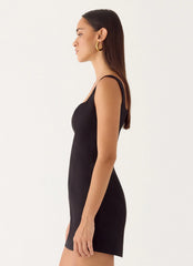 Brief Tension Mini Dress Black