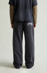 Pacsun Blake Extreme Baggy Jeans Drawstring Graphic Faded Black