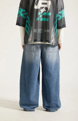 Pacsun Ryder Ultra Baggy Jeans Zippered Medium Blue
