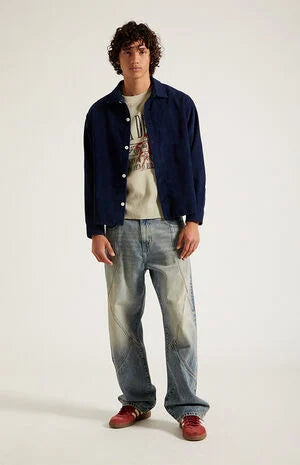 Pacsun Dylan Baggy Jeans Seamed Medium Blue