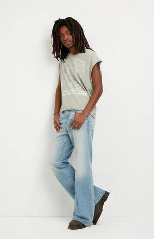 Pacsun Jordan Baggy Bootcut Jeans Medium Blue