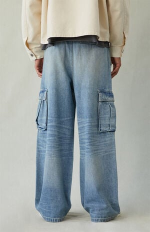 Pacsun Blake Extreme Baggy Jeans Cargo Medium Blue Tint