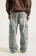 Pacsun Dylan Baggy Jeans Cargo Medium Blue Tint