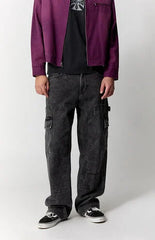 Pacsun Dylan Baggy Jeans Cargo Carpenter Faded Black